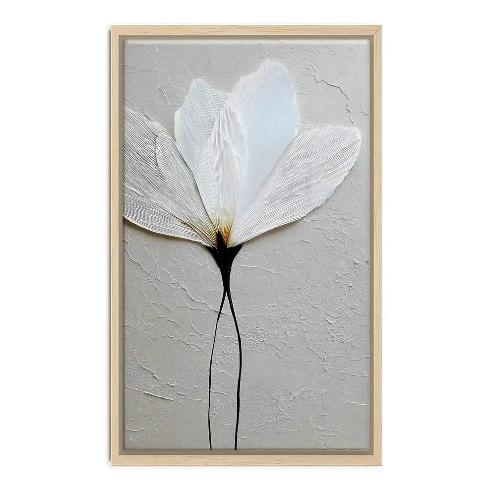 Textured White Flower Canvas Print Textured White Flower Canvas Print wall art product LSR Design Studio - Independent