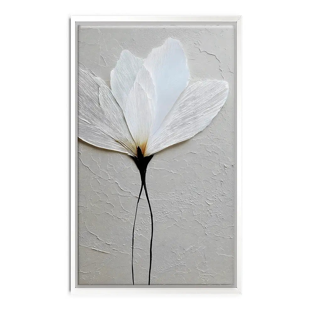 Textured White Flower Canvas Print Textured White Flower Canvas Print wall art product LSR Design Studio - Independent