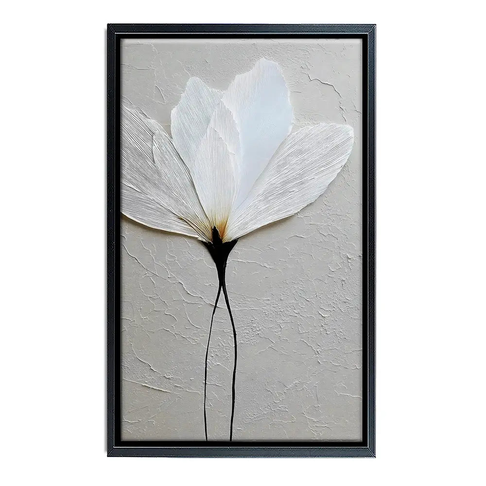 Textured White Flower Canvas Print Textured White Flower Canvas Print wall art product LSR Design Studio - Independent