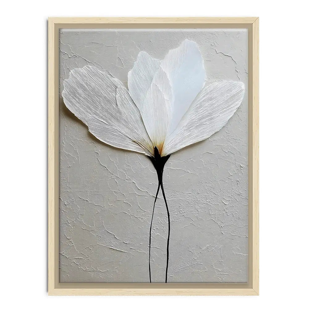 Textured White Flower Canvas Print Textured White Flower Canvas Print wall art product LSR Design Studio - Independent