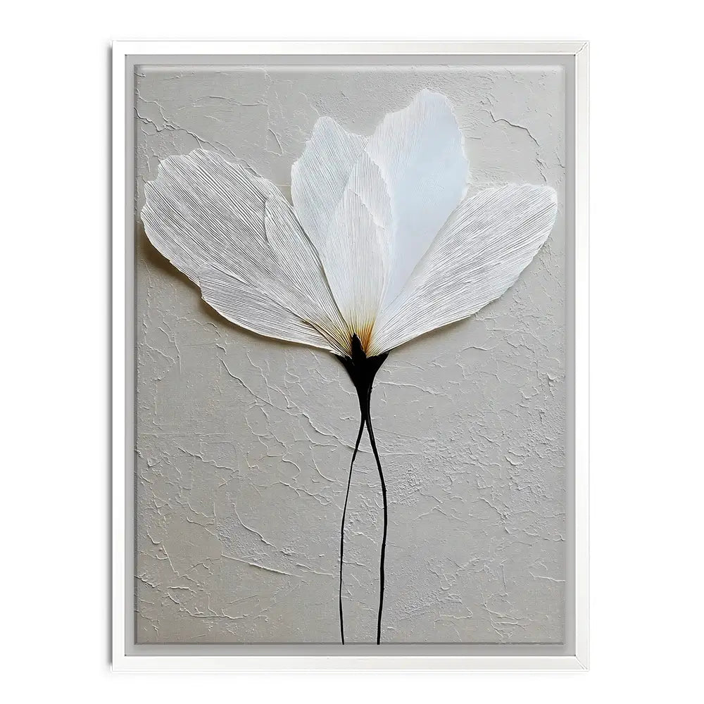 Textured White Flower Canvas Print Textured White Flower Canvas Print wall art product LSR Design Studio - Independent