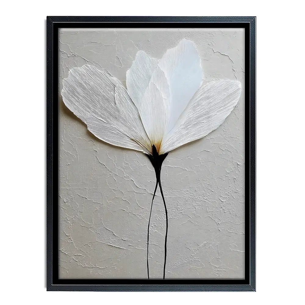 Textured White Flower Canvas Print Textured White Flower Canvas Print wall art product LSR Design Studio - Independent