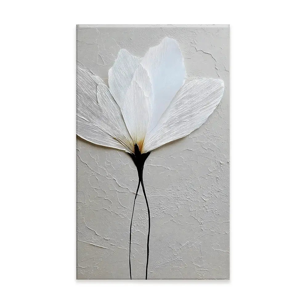 Textured White Flower Canvas Print Textured White Flower Canvas Print wall art product LSR Design Studio - Independent