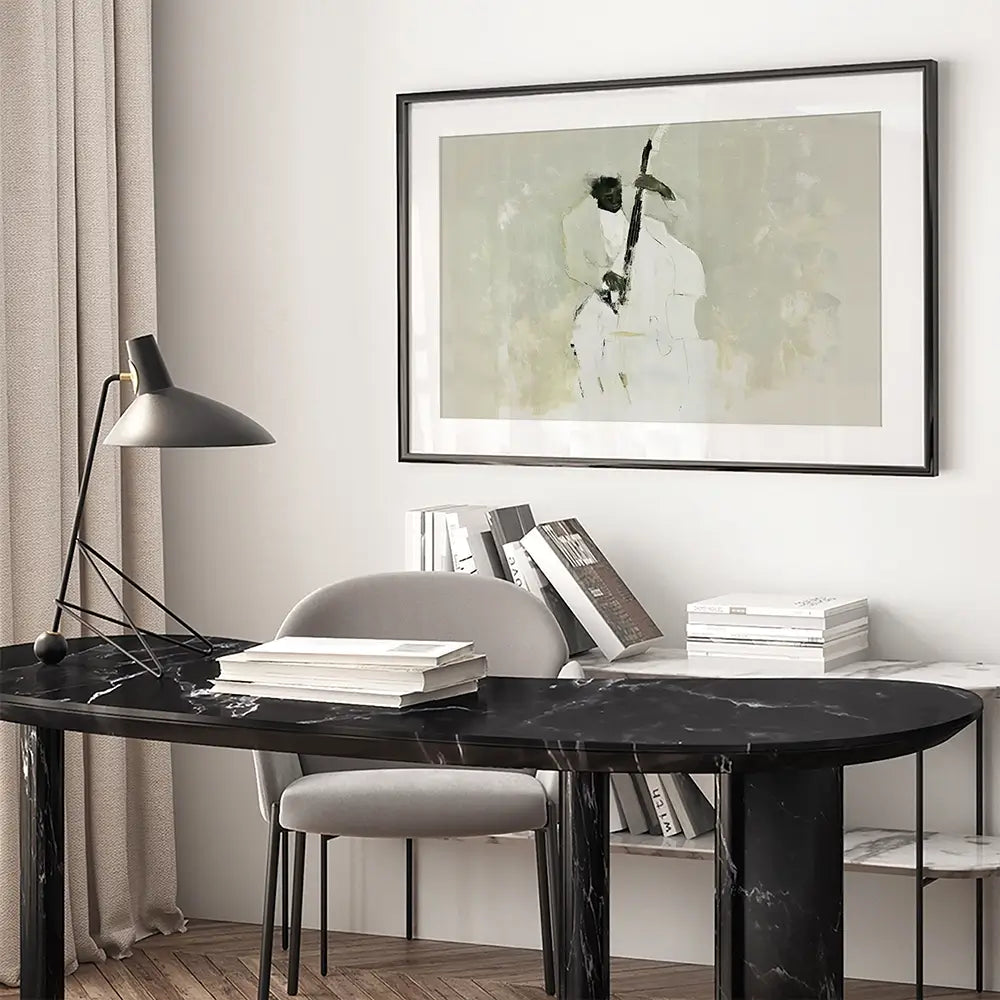 The Bassist Framed Art Print The Bassist Framed Art Print wall art product Chromatic Storm Studio