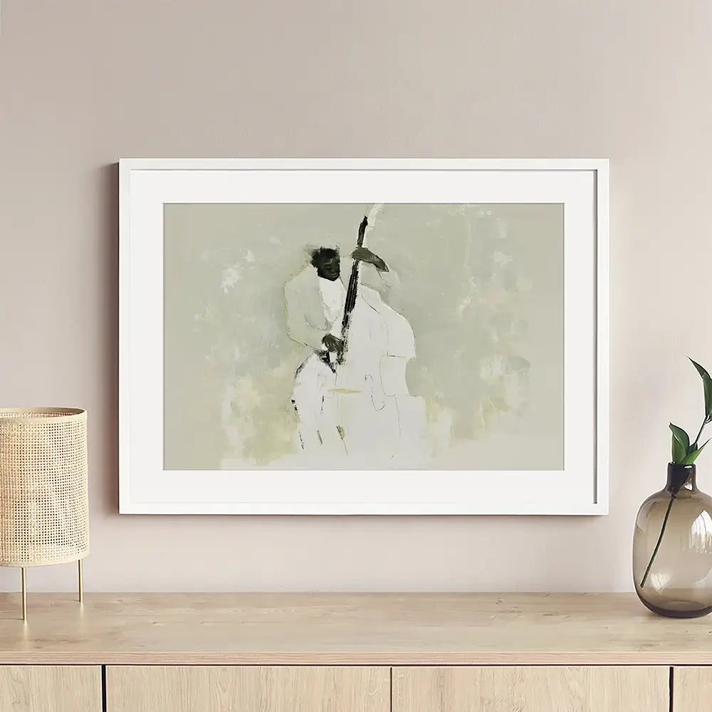 The Bassist Framed Art Print The Bassist Framed Art Print wall art product Chromatic Storm Studio
