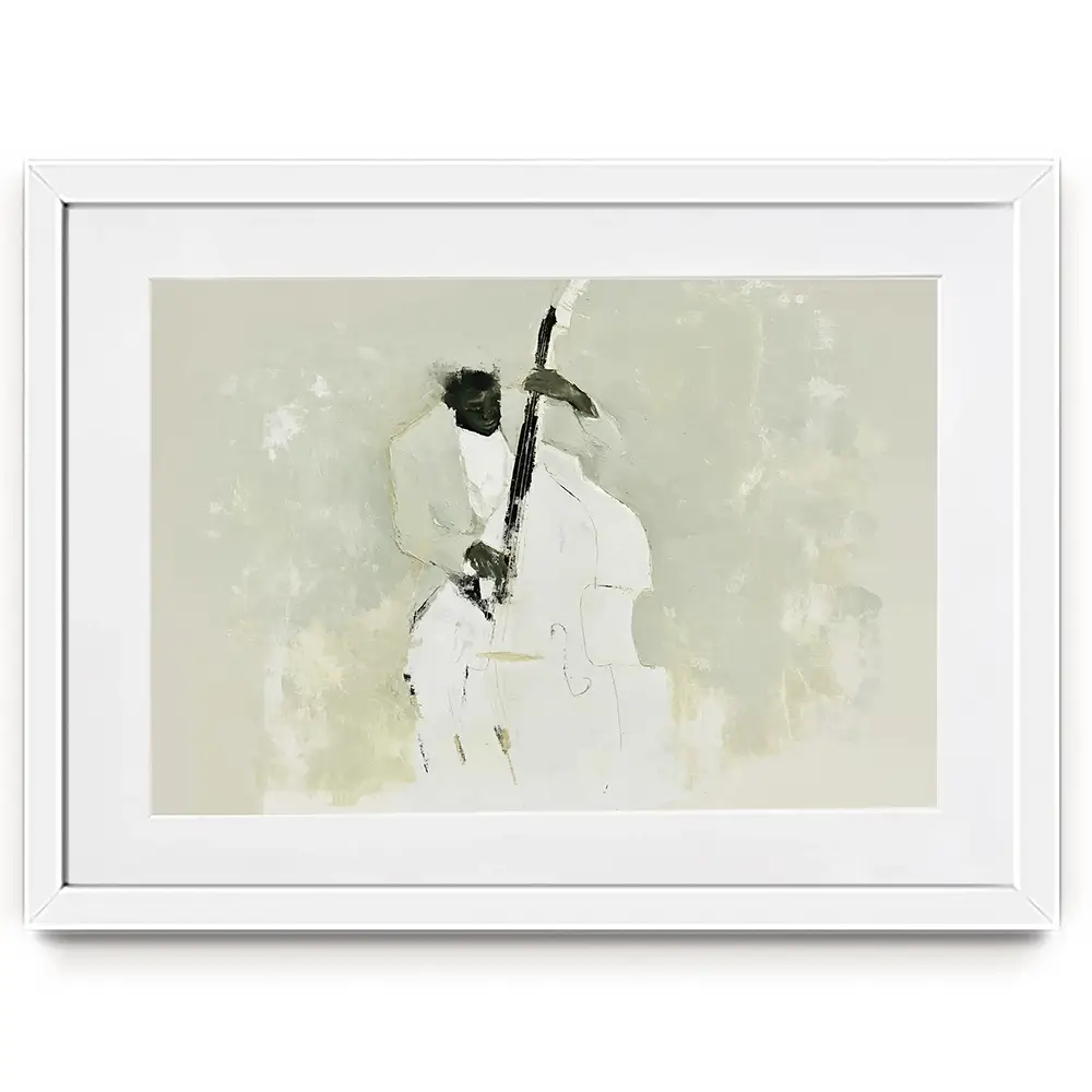 The Bassist Framed Art Print The Bassist Framed Art Print wall art product Chromatic Storm Studio