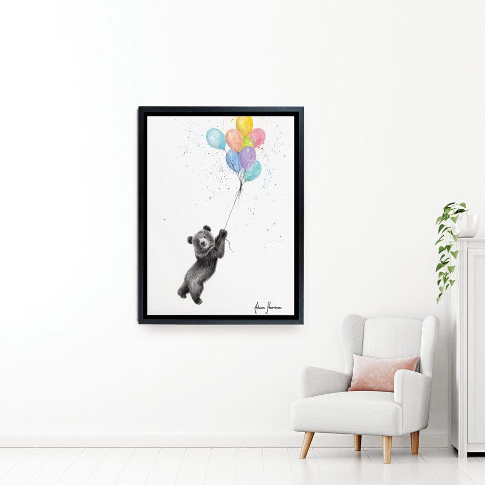 The Bear And The Balloons Canvas Print wall art product Ashvin Harrison