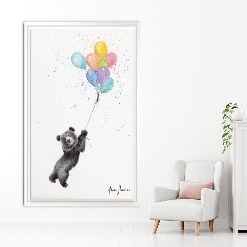 The Bear And The Balloons Canvas Print wall art product Ashvin Harrison