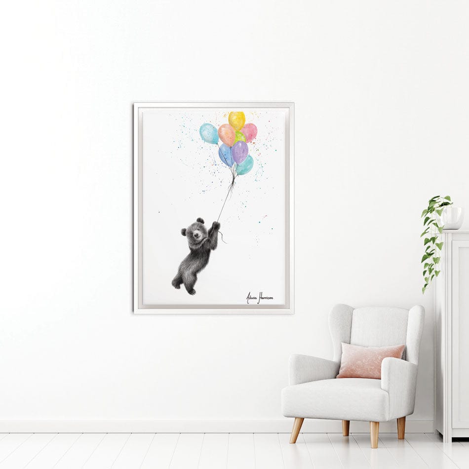 The Bear And The Balloons Canvas Print wall art product Ashvin Harrison