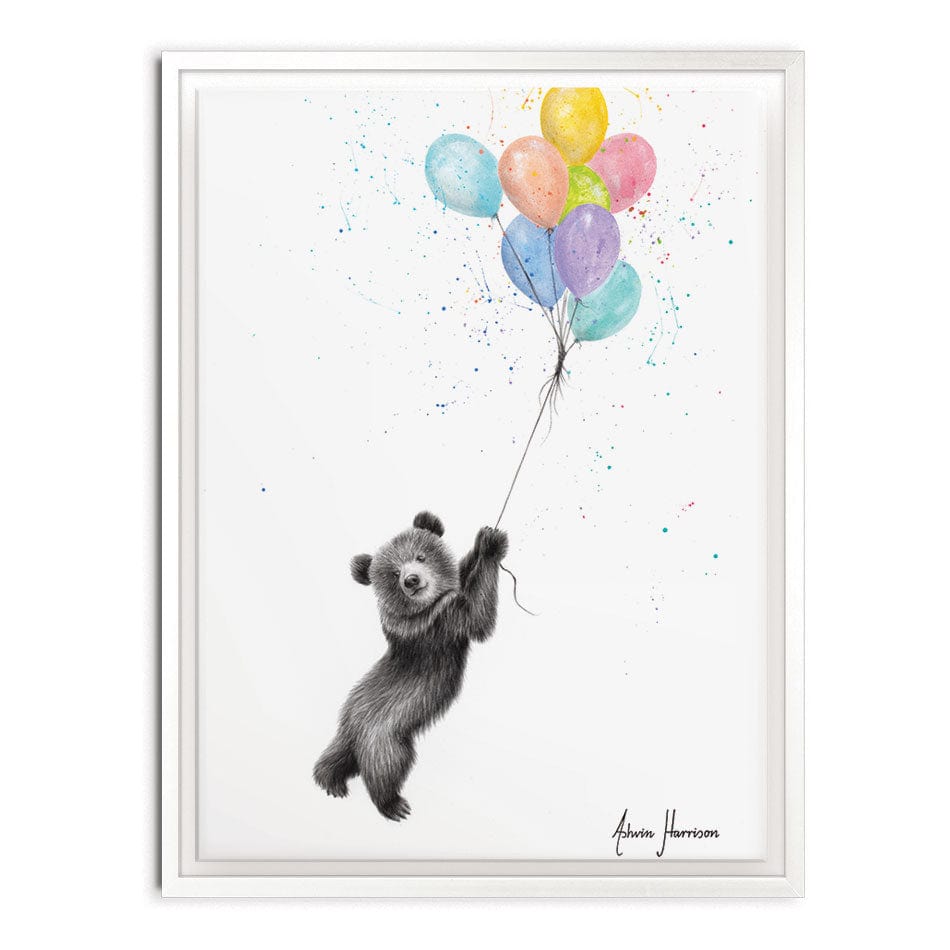 The Bear And The Balloons Canvas Print wall art product Ashvin Harrison