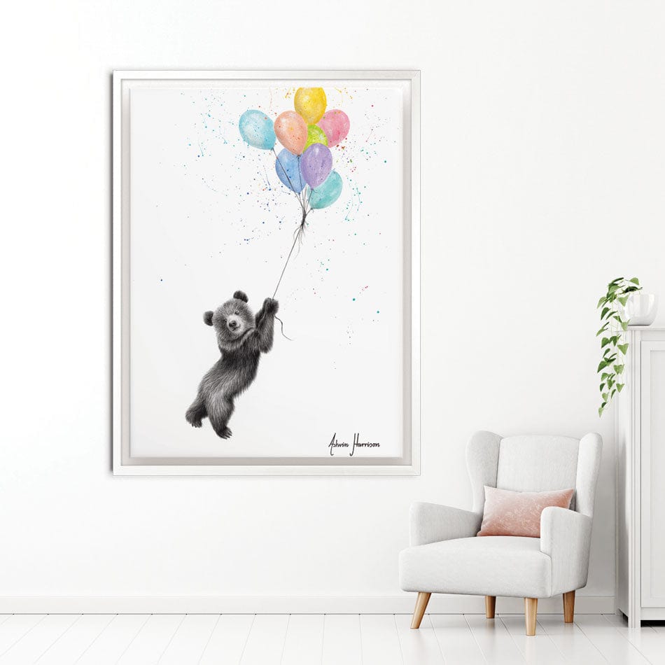 The Bear And The Balloons Canvas Print wall art product Ashvin Harrison
