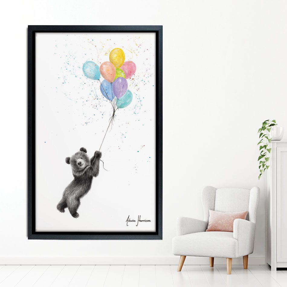 The Bear And The Balloons Canvas Print wall art product Ashvin Harrison