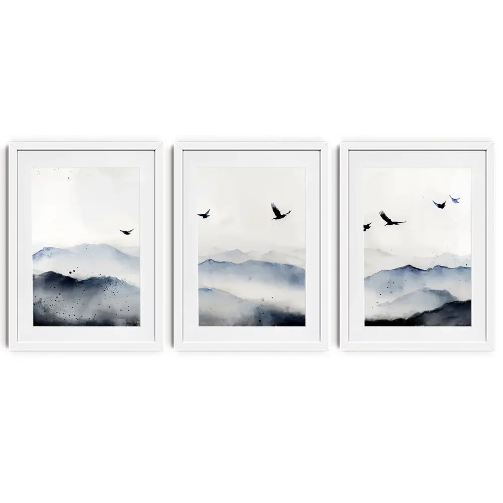 The Birds Framed Art Print Trio The Birds Framed Art Print Trio wall art product IAmHomeStudio