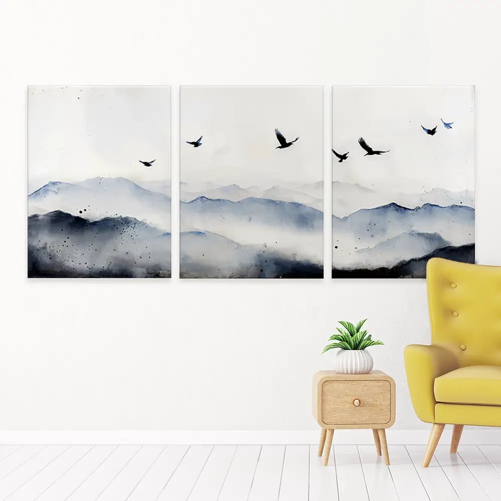 The Birds Trio Canvas Print The Birds Trio Canvas Print wall art product IAmHomeStudio