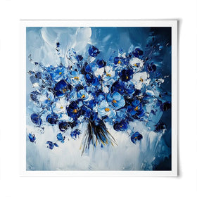 The Blue Bouquet Square Art Print The Blue Bouquet Square Art Print wall art product Violeta Allaberdieva