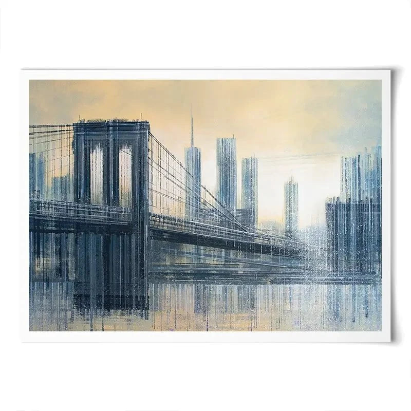 The Brooklyn Bridge As The Sun Sets Art Print The Brooklyn Bridge As The Sun Sets Art Print wall art product Marc Todd - Independent