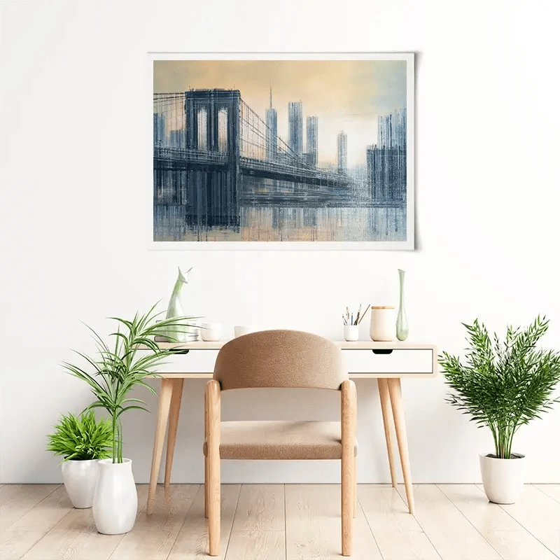 The Brooklyn Bridge As The Sun Sets Art Print The Brooklyn Bridge As The Sun Sets Art Print wall art product Marc Todd - Independent