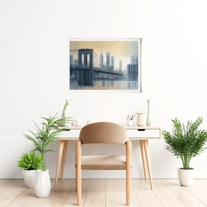 The Brooklyn Bridge As The Sun Sets Art Print The Brooklyn Bridge As The Sun Sets Art Print wall art product Marc Todd - Independent