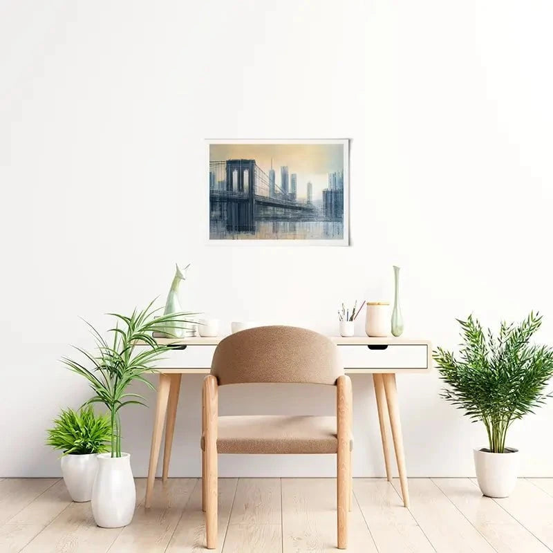 The Brooklyn Bridge As The Sun Sets Art Print The Brooklyn Bridge As The Sun Sets Art Print wall art product Marc Todd - Independent