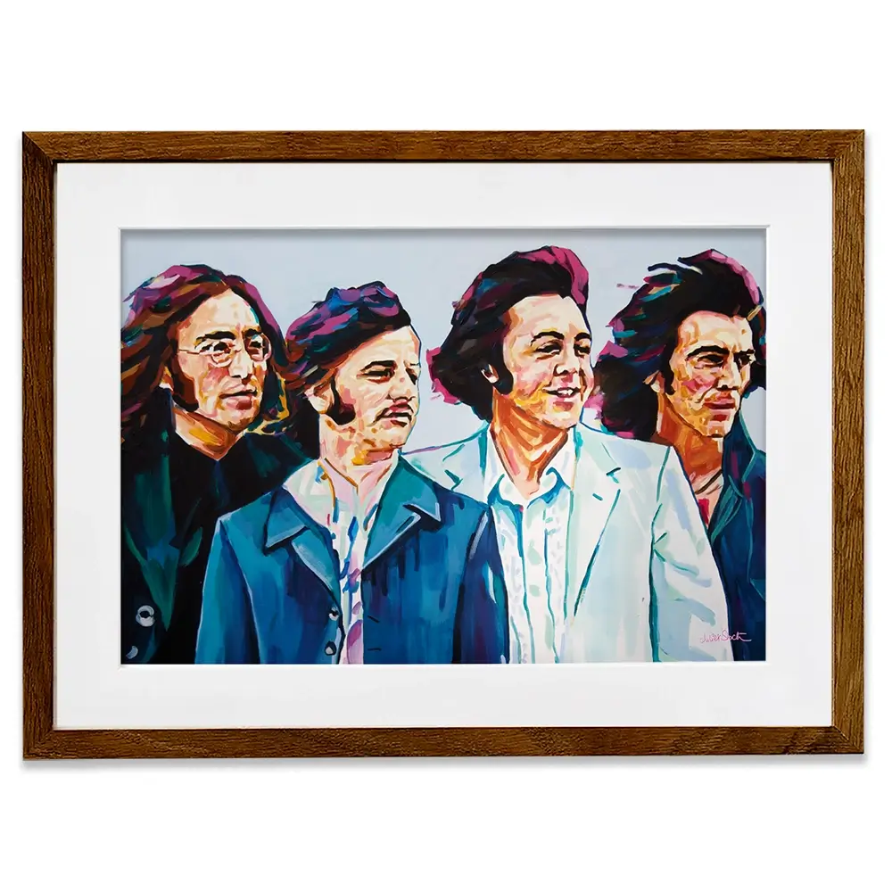 The Fab Four Framed Art Print The Fab Four Framed Art Print wall art product Juliet Stockton