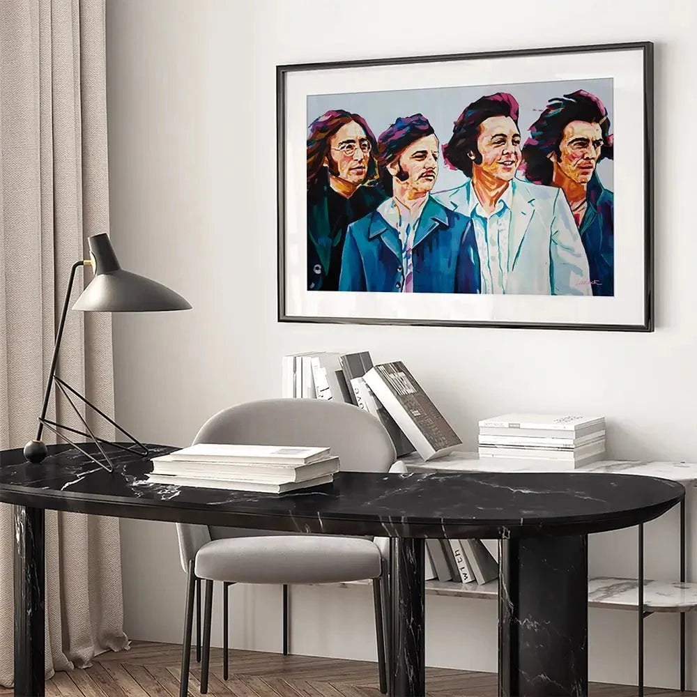 The Fab Four Framed Art Print The Fab Four Framed Art Print wall art product Juliet Stockton