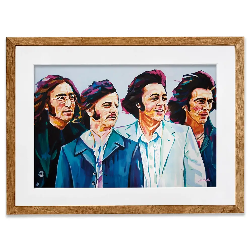 The Fab Four Framed Art Print The Fab Four Framed Art Print wall art product Juliet Stockton