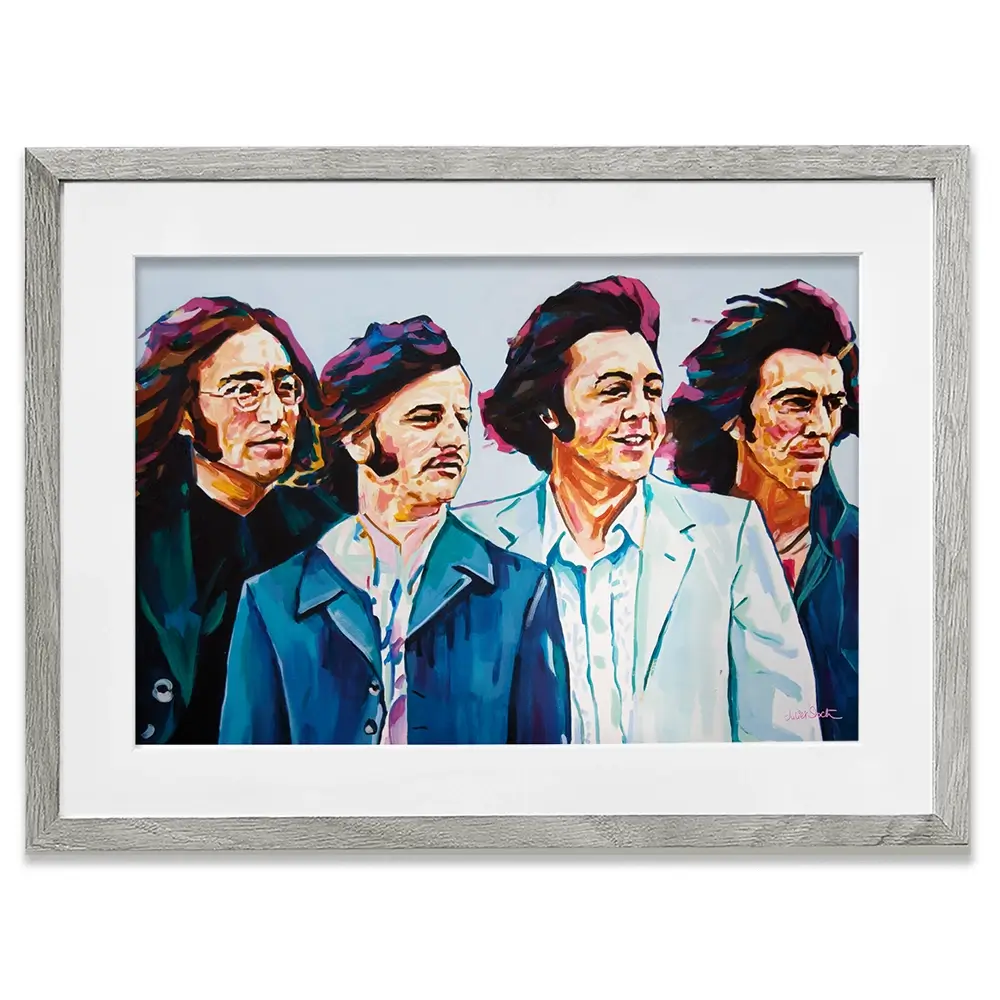 The Fab Four Framed Art Print The Fab Four Framed Art Print wall art product Juliet Stockton