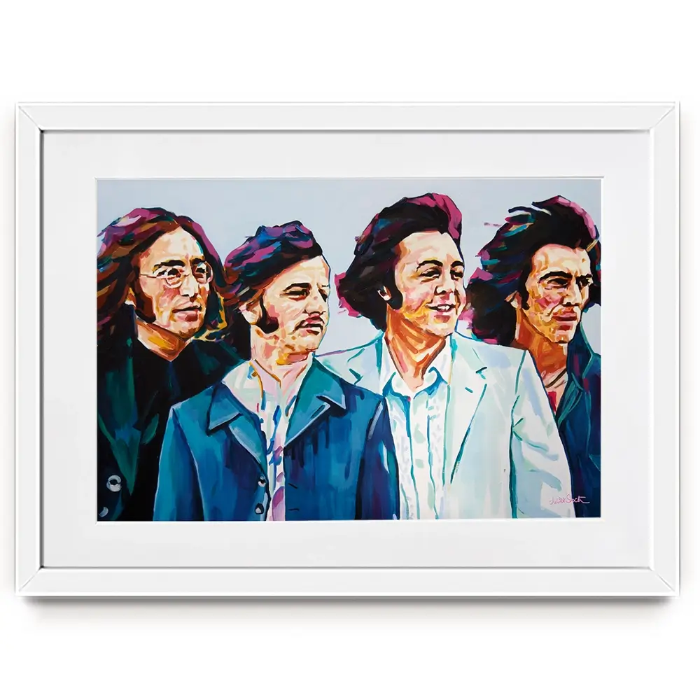 The Fab Four Framed Art Print The Fab Four Framed Art Print wall art product Juliet Stockton