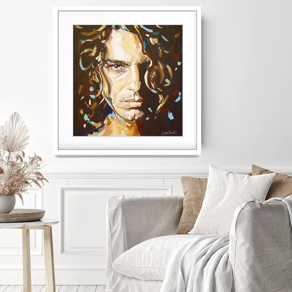The Face Michael Hutchence Square Framed Art Print The Face Michael Hutchence Square Framed Art Print wall art product Juliet Stockton