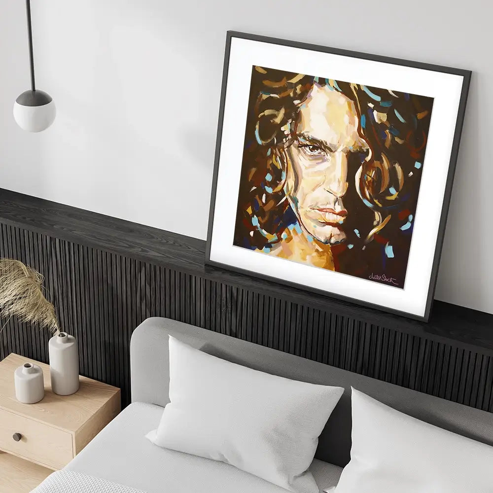 The Face Michael Hutchence Square Framed Art Print The Face Michael Hutchence Square Framed Art Print wall art product Juliet Stockton