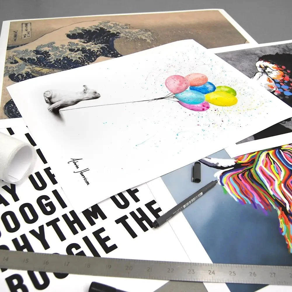 The French Bulldog And The Balloons Art Print The French Bulldog And The Balloons Art Print wall art product Ashvin Harrison