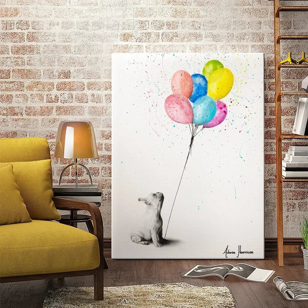 The French Bulldog And The Balloons Canvas Print The French Bulldog And The Balloons Canvas Print wall art product Ashvin Harrison