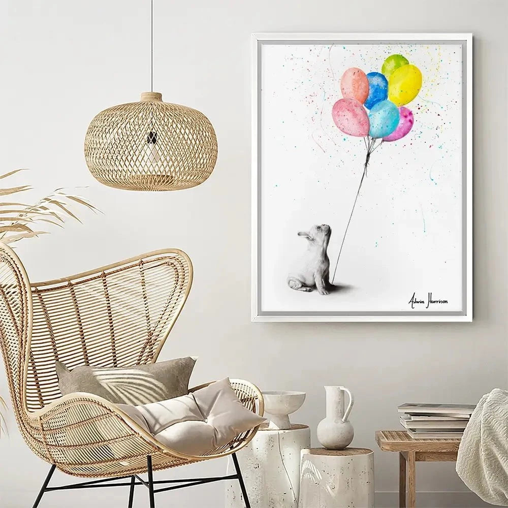 The French Bulldog And The Balloons Canvas Print The French Bulldog And The Balloons Canvas Print wall art product Ashvin Harrison