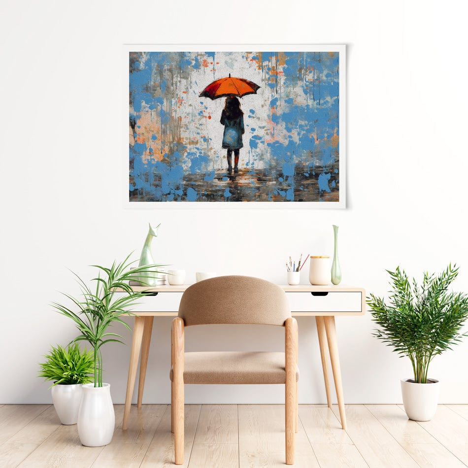 The Girl And Umbrella Art Print wall art product / Shutterstock
