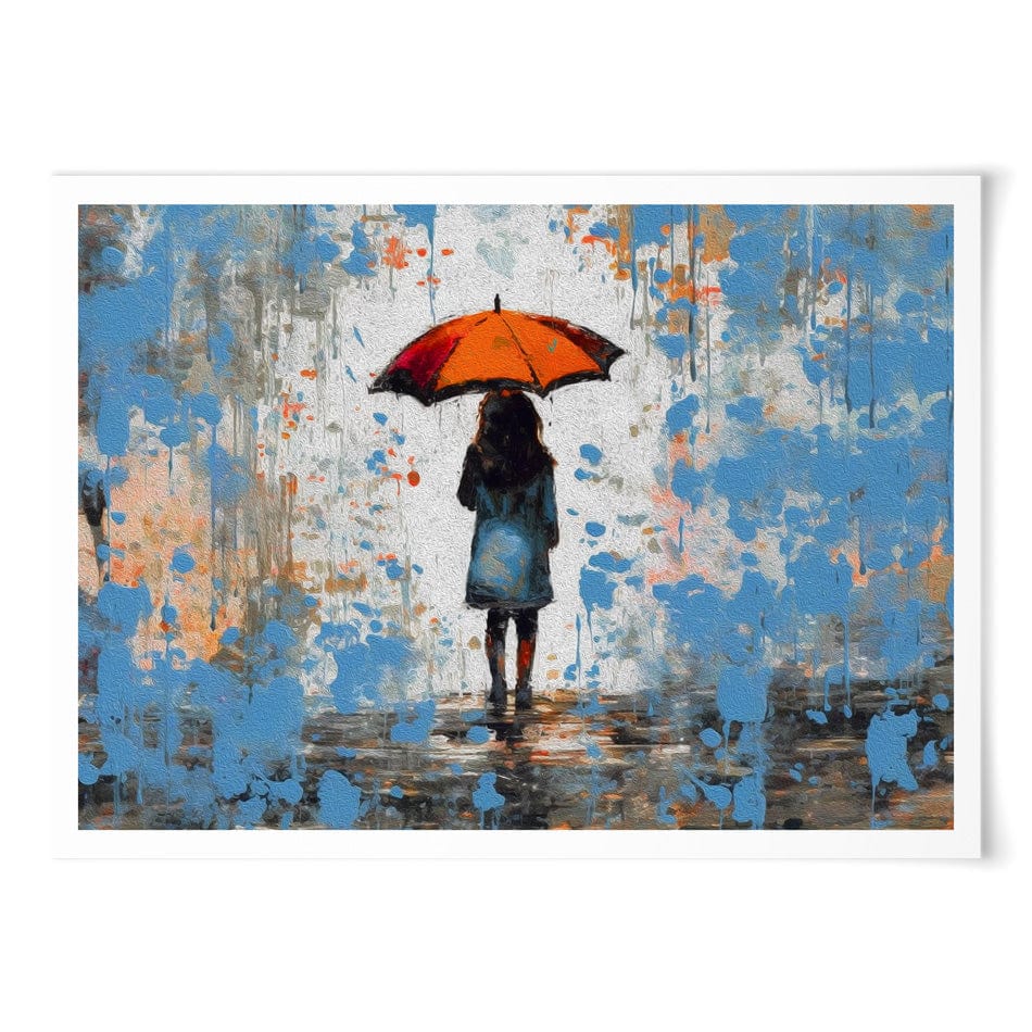 The Girl And Umbrella Art Print wall art product / Shutterstock