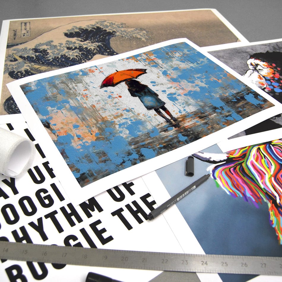 The Girl And Umbrella Art Print wall art product / Shutterstock