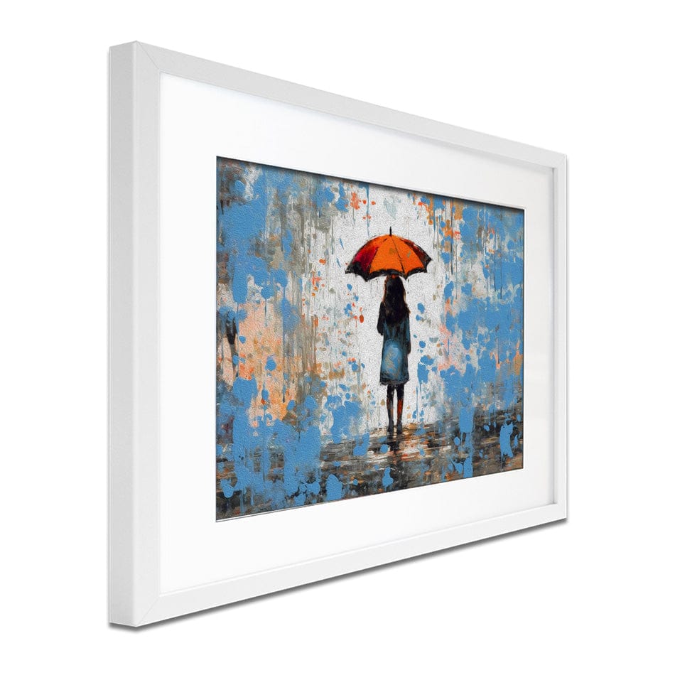 The Girl And Umbrella Framed Art Print wall art product BinGoTinGo / Shutterstock