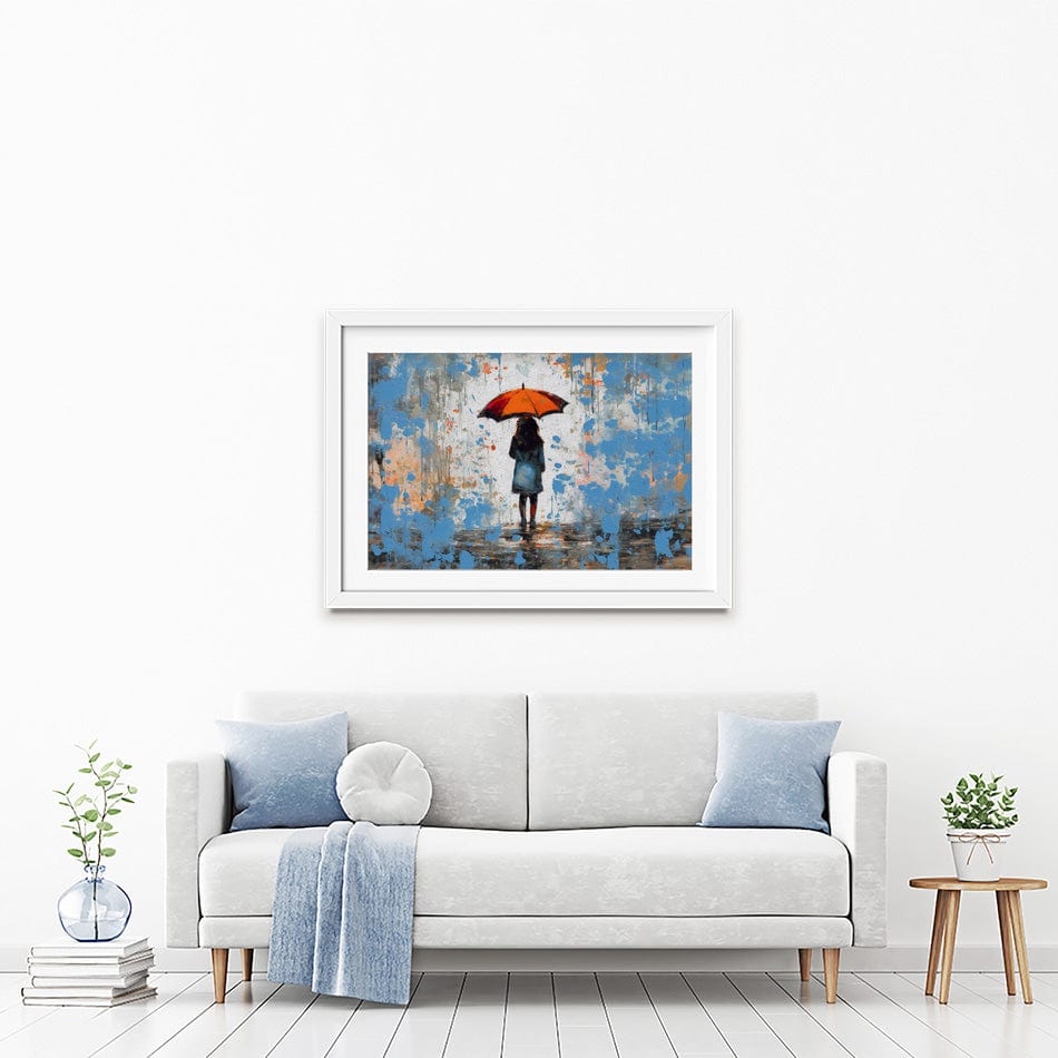 The Girl And Umbrella Framed Art Print wall art product BinGoTinGo / Shutterstock