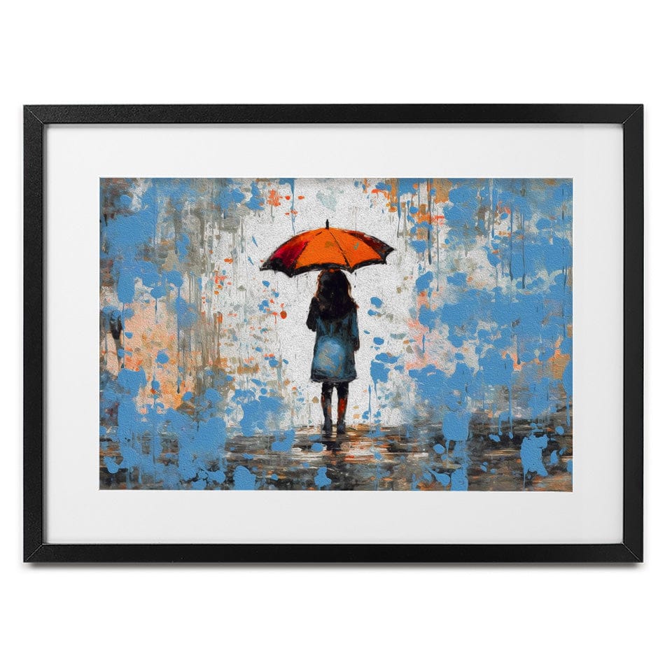 The Girl And Umbrella Framed Art Print wall art product BinGoTinGo / Shutterstock