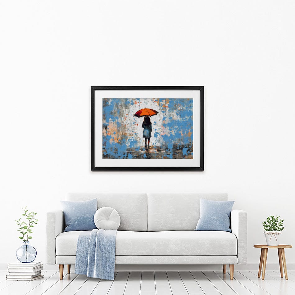 The Girl And Umbrella Framed Art Print wall art product BinGoTinGo / Shutterstock