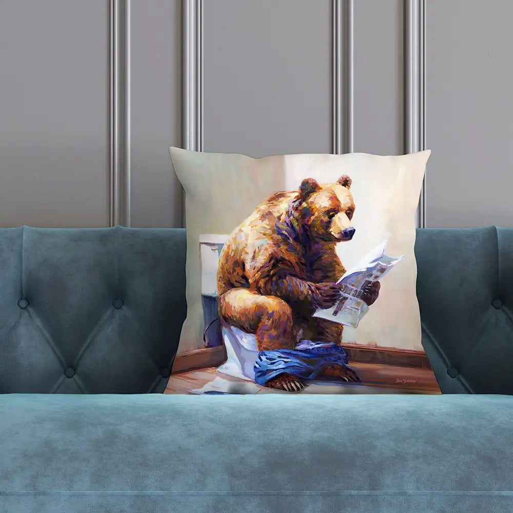 The Informed Bear Cushion The Informed Bear Cushion wall art product Leon Devenice