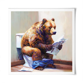 The Informed Bear Square Art Print The Informed Bear Square Art Print wall art product Leon Devenice