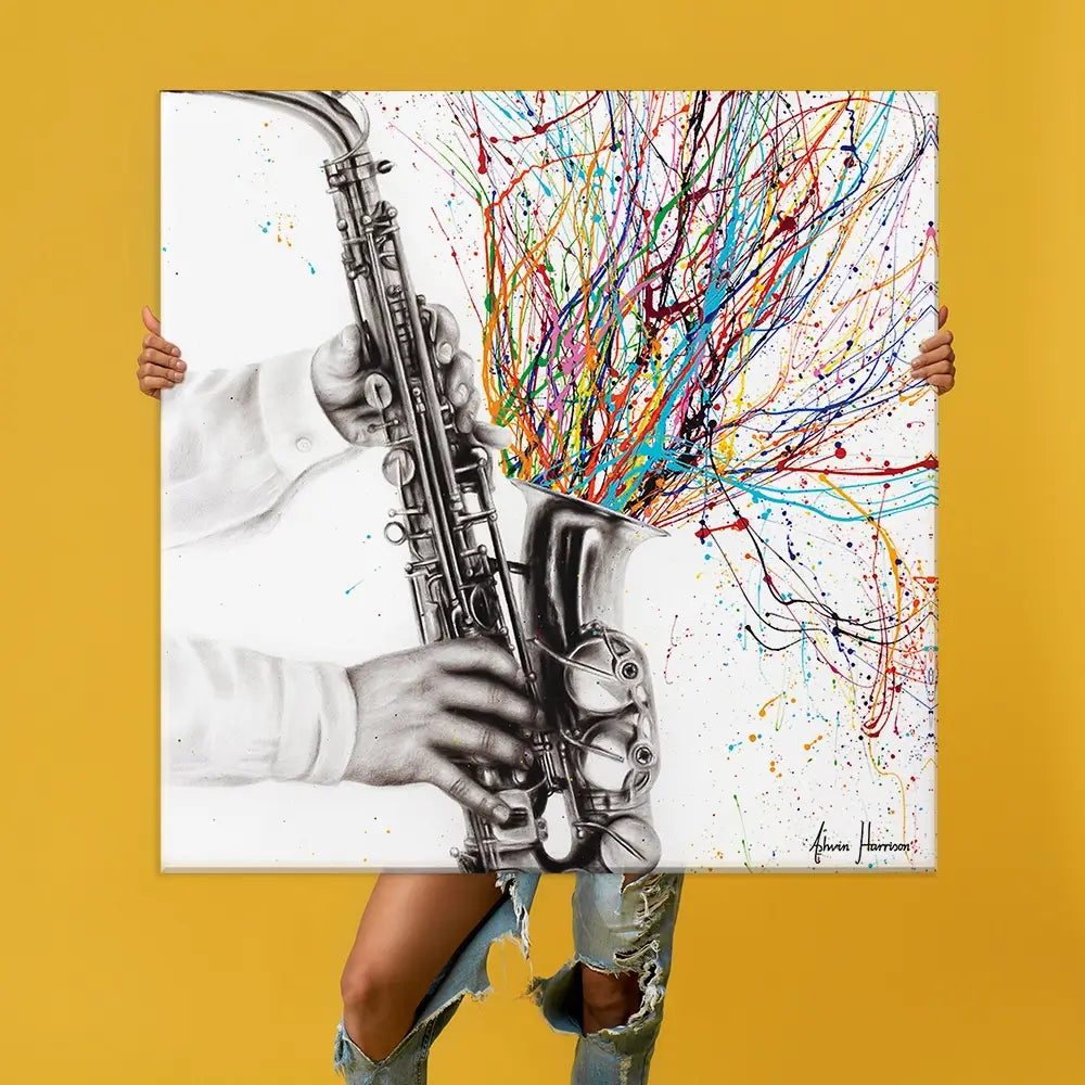 The Jazz Saxophone Oversized Canvas Print The Jazz Saxophone Oversized Canvas Print wall art product Art Print Shop
