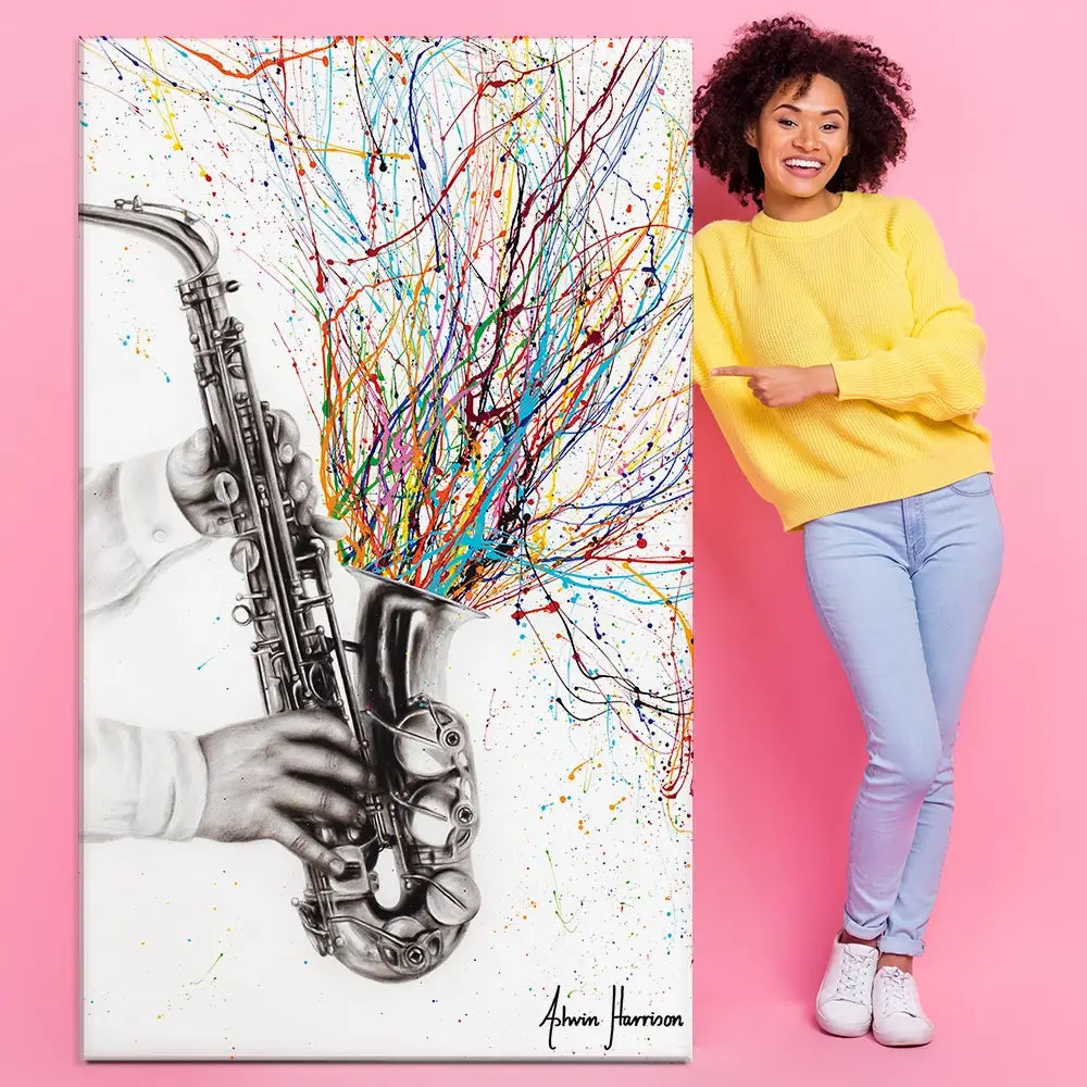 The Jazz Saxophone Oversized Canvas Print The Jazz Saxophone Oversized Canvas Print wall art product Art Print Shop