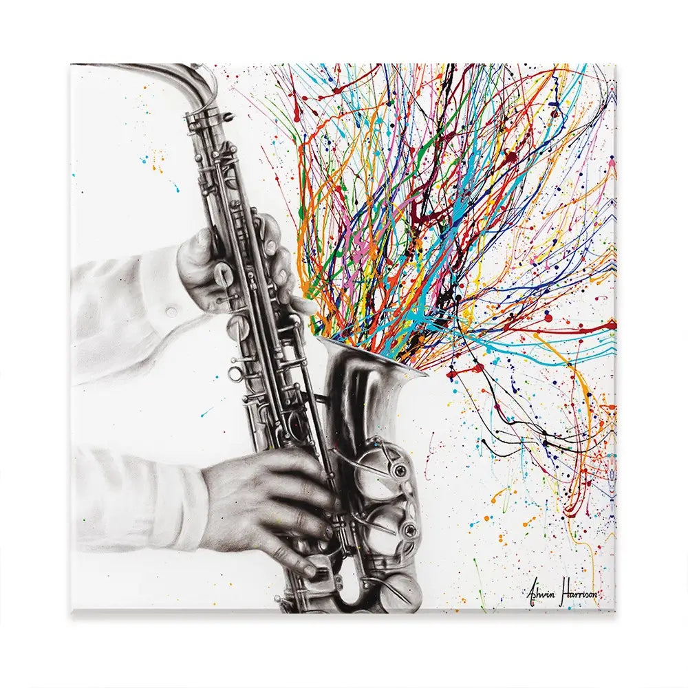 The Jazz Saxophone Oversized Canvas Print The Jazz Saxophone Oversized Canvas Print wall art product Art Print Shop