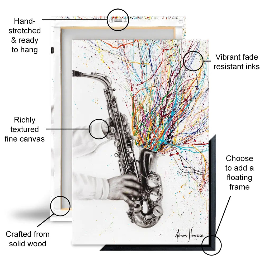 The Jazz Saxophone Oversized Canvas Print The Jazz Saxophone Oversized Canvas Print wall art product Ashvin Harrison