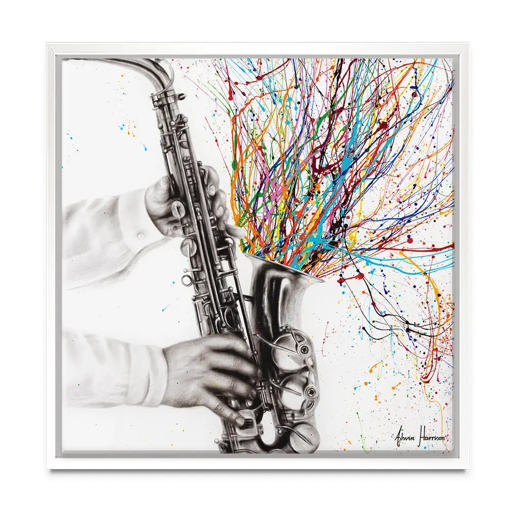 The Jazz Saxophone Square Canvas Print The Jazz Saxophone Square Canvas Print wall art product Ashvin Harrison