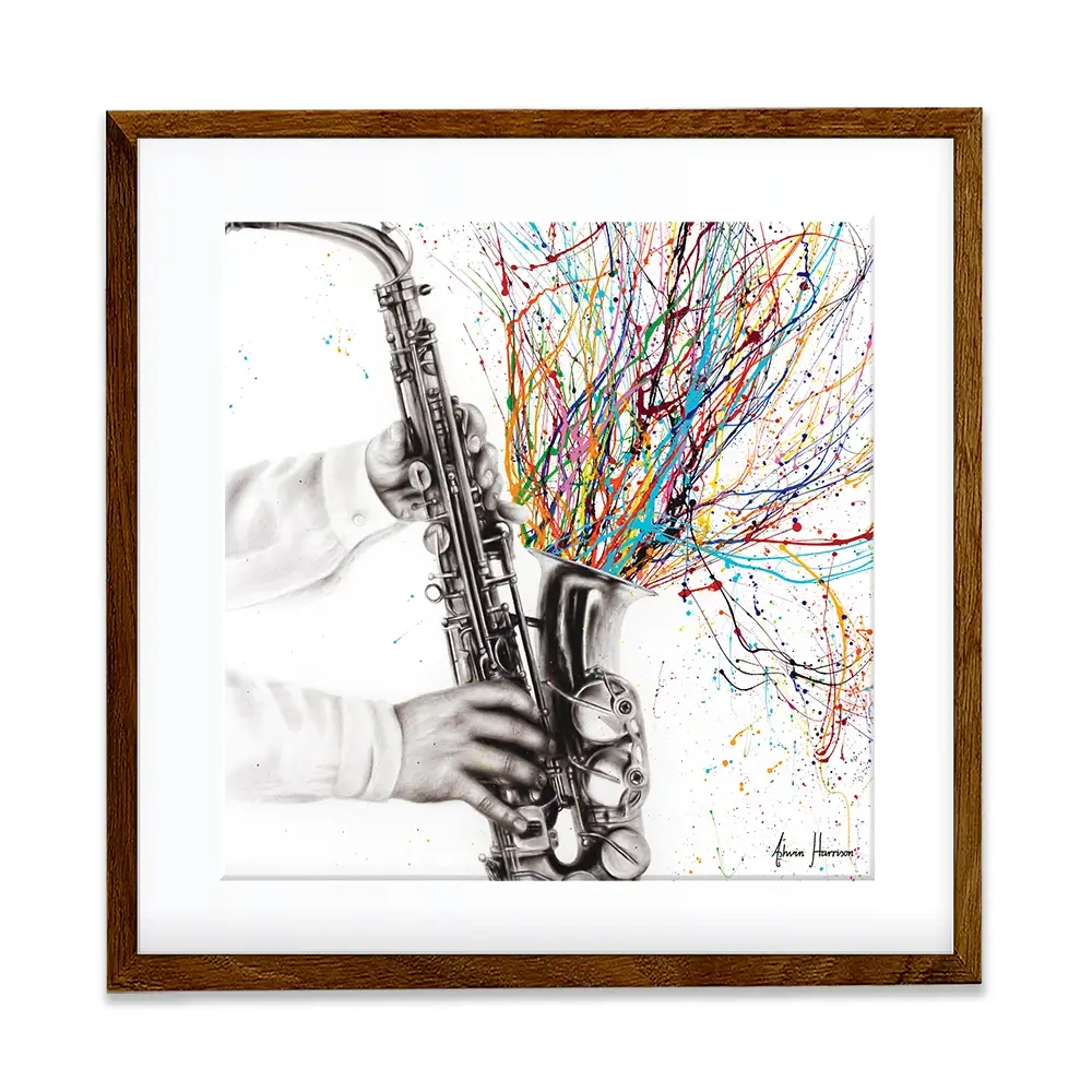 The Jazz Saxophone Square Framed Art Print The Jazz Saxophone Square Framed Art Print wall art product Ashvin Harrison
