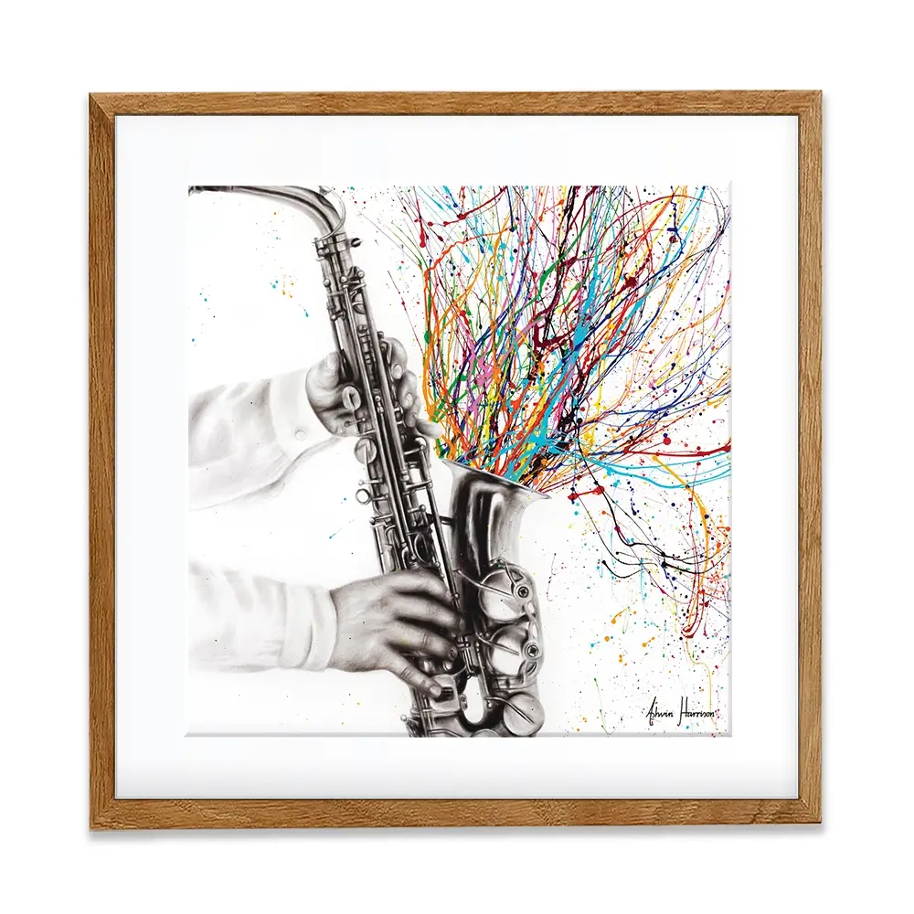 The Jazz Saxophone Square Framed Art Print The Jazz Saxophone Square Framed Art Print wall art product Ashvin Harrison
