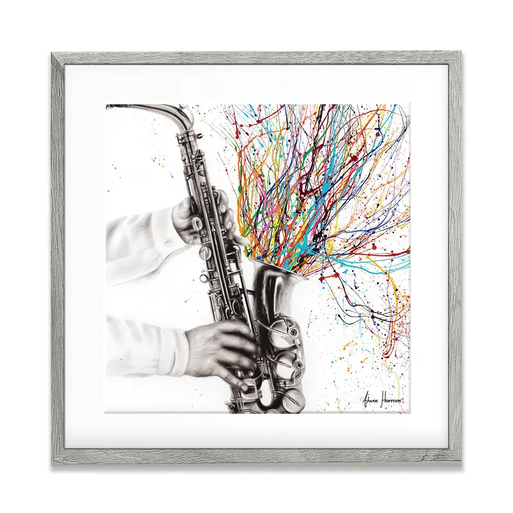 The Jazz Saxophone Square Framed Art Print The Jazz Saxophone Square Framed Art Print wall art product Ashvin Harrison